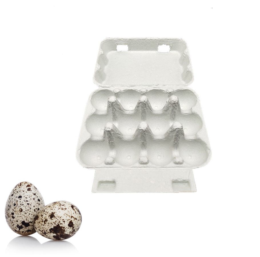 Картонени кутии от пъдпъдъчи яйца от хартиена маса с 12 клетки